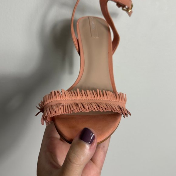 Aldo Suede Pink Heals with Fringe - Worn ONCE! - Picture 7 of 8
